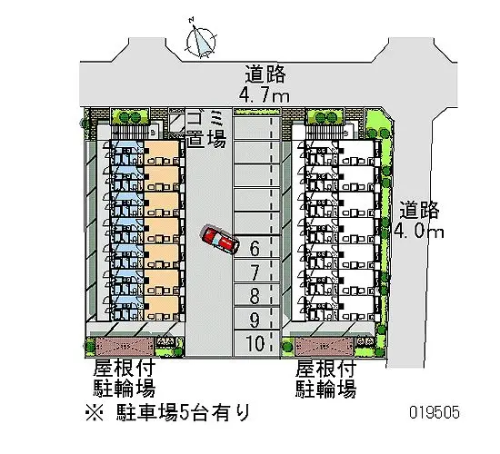 ★手数料０円★千葉市稲毛区天台 月極駐車場